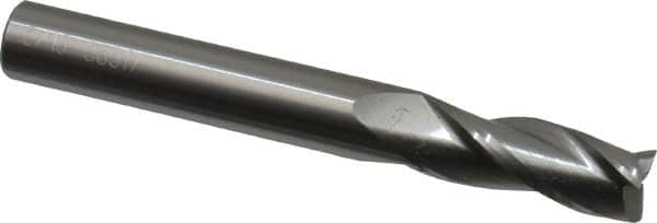 OSG - 19/64", 13/16" LOC, 5/16" Shank Diam, 2-1/2" OAL, 3 Flute, Solid Carbide Square End Mill - Single End, TiAlN Finish, Spiral Flute, 30° Helix, Centercutting, Right Hand Cut, Right Hand Flute, Series 403 - Makers Industrial Supply