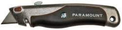 Paramount - Retractable Utility Knife - 2-3/8" Blade, Aluminum with Rubber Grip Insert Handle, 1 Blade Included - Makers Industrial Supply