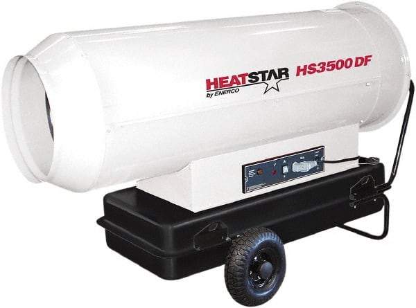 Heatstar - 360,000 BTU Rating, Kerosene Forced Air Heater - 1,750 Sq Ft Max Heating Area, 27.7 Gal Capacity, Fuel with Diesel, Kerosene, JP-8 & Jet8 - Makers Industrial Supply