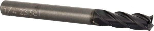 OSG - 1/4", 4 Flute, Single End, Solid Carbide, 0.03" Corner Radius End Mill - 2-1/2" OAL, 35° Helix, Right Hand Flute, 3/4" LOC, Right Hand Cut - Makers Industrial Supply