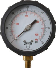 Winters - 4" Dial, 1/4 Thread, 0-60 Scale Range, Pressure Gauge - Lower Connection Mount, Accurate to 1% of Scale - Makers Industrial Supply