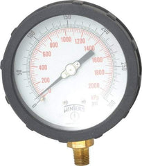 Winters - 4" Dial, 1/4 Thread, 0-300 Scale Range, Pressure Gauge - Lower Connection Mount, Accurate to 1% of Scale - Makers Industrial Supply