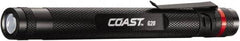 Coast Cutlery - White LED Bulb, 18 Lumens, Industrial/Tactical Flashlight - Black Aluminum Body, 2 AAA Batteries Included - Makers Industrial Supply