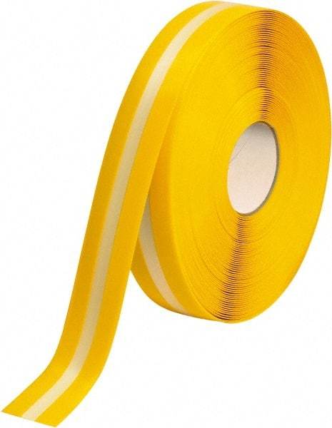 PRO-SAFE - Yellow Striped PVC Tape - 2" Wide x 100' Long x 50 mil Thick, General Traffic - Makers Industrial Supply