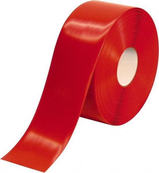 PRO-SAFE - Red Solid Color PVC Tape - 4" Wide x 100' Long x 50 mil Thick, General Traffic - Makers Industrial Supply