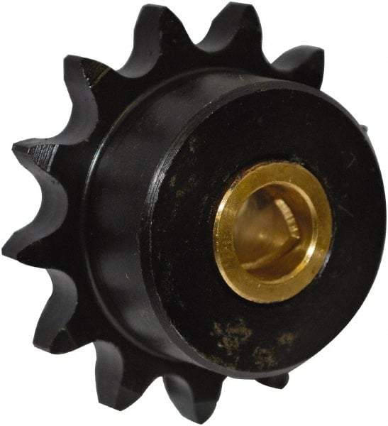 U.S. Tsubaki - 15 Tooth, 5.305" Outside Diam, Carbon Steel & Bronze, Chain Idler Sprocket - Chain Size 80, 1-1/8" Bore Diam - Makers Industrial Supply