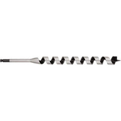 Irwin - 1-1/4", 7/16" Diam Hex Shank, 17" Overall Length with 15" Twist, Ship Auger Bit - Makers Industrial Supply