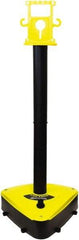 PRO-SAFE - 46-1/2" High, 3" Pole Diam, Warning Post - 55-1/4" Base Diam, Triangle Plastic Base, Black Plastic Post, For Outdoor Use - Makers Industrial Supply