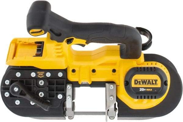 DeWALT - 20 Volt, 32-7/8" Blade, 740 SFPM Cordless Portable Bandsaw - 2-1/2" (Round) & 2-1/2 x 2-1/2" (Rectangle) Cutting Capacity, Lithium-Ion Battery Not Included - Makers Industrial Supply