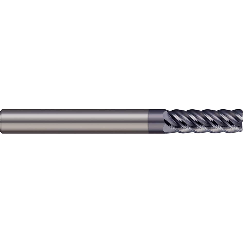 Corner Radius End Mill: 3/4″ Dia, 1-1/2″ LOC, 0.06″ Radius, 5 Flutes, Solid Carbide 4″ OAL, 3/4″ Shank Dia, 45 ° Helix, AlTiN Coated, Corner Radius End