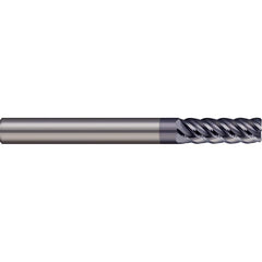 Corner Radius End Mill: 5/8″ Dia, 1-1/4″ LOC, 0.09″ Radius, 5 Flutes, Solid Carbide 3-1/2″ OAL, 5/8″ Shank Dia, 45 ° Helix, AlTiN Coated, Corner Radius End