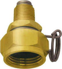 SANI-LAV - 1 Piece, 3/8 NPT & 3/4 GHT MNPT x FGHT, Brass Reusable Hose Male Swivel Fitting - 1/4" Hose ID x 1-1/4" Hose OD - Makers Industrial Supply