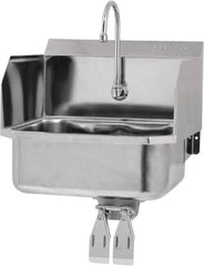 SANI-LAV - 17" Long x 14" Wide Inside, 1 Compartment, Grade 304 Stainless Steel Hands Free Hand Sink - 18 Gauge, 19" Long x 18" Wide x 21" High Outside, 7" Deep - Makers Industrial Supply