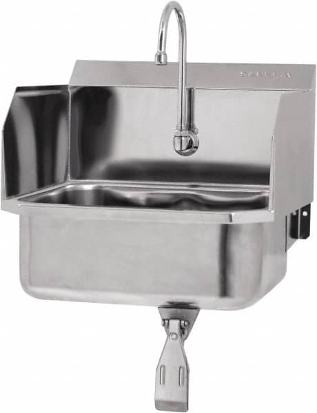 SANI-LAV - 17" Long x 14" Wide Inside, 1 Compartment, Grade 304 Stainless Steel Hands Free Hand Sink - 18 Gauge, 19" Long x 18" Wide x 21" High Outside, 7" Deep - Makers Industrial Supply