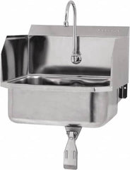 SANI-LAV - 17" Long x 14" Wide Inside, 1 Compartment, Grade 304 Stainless Steel Hands Free Hand Sink - 18 Gauge, 19" Long x 18" Wide x 21" High Outside, 7" Deep - Makers Industrial Supply