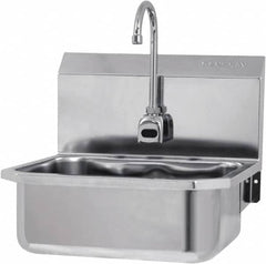 SANI-LAV - 17" Long x 14" Wide Inside, 1 Compartment, Grade 304 Stainless Steel Hands Free Hand Sink - 18 Gauge, 19" Long x 18" Wide x 21" High Outside, 7" Deep - Makers Industrial Supply