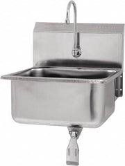 SANI-LAV - 19" Long x 16" Wide Inside, 1 Compartment, Grade 304 Stainless Steel Hands Free Hand Sink - 18 Gauge, 21" Long x 20" Wide x 24" High Outside, 10" Deep - Makers Industrial Supply