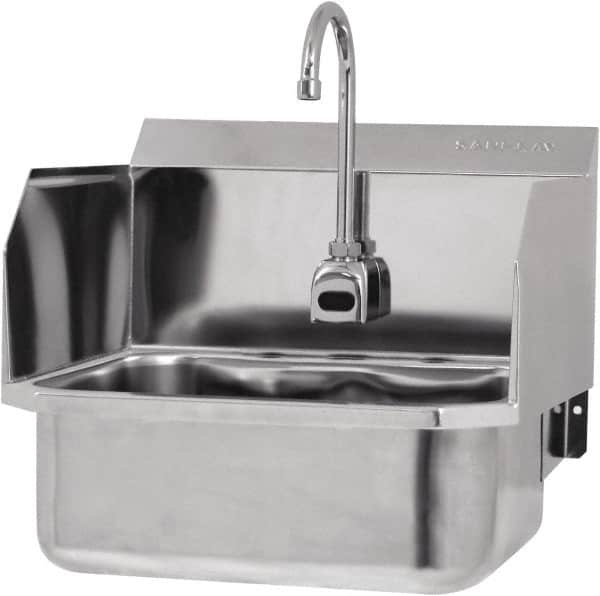 SANI-LAV - 17" Long x 14" Wide Inside, 1 Compartment, Grade 304 Stainless Steel Hands Free Hand Sink - 18 Gauge, 19" Long x 18" Wide x 21" High Outside, 7" Deep - Makers Industrial Supply