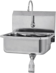 SANI-LAV - 17" Long x 14" Wide Inside, 1 Compartment, Grade 304 Stainless Steel Hands Free Hand Sink - 18 Gauge, 19" Long x 18" Wide x 21" High Outside, 7" Deep - Makers Industrial Supply