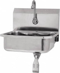 SANI-LAV - 14" Long x 11" Wide Inside, 1 Compartment, Grade 304 Stainless Steel Hands Free Hand Sink - 18 Gauge, 16" Long x 15-1/4" Wide x 16" High Outside, 5" Deep - Makers Industrial Supply