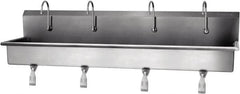 SANI-LAV - 77" Long x 16-1/2" Wide Inside, 1 Compartment, Grade 304 Stainless Steel Hands Free Hand Sink - 16 Gauge, 80" Long x 20" Wide x 18" High Outside, 8" Deep - Makers Industrial Supply