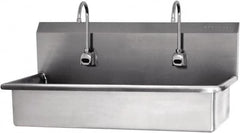 SANI-LAV - 57" Long x 16-1/2" Wide Inside, 1 Compartment, Grade 304 Stainless Steel Hands Free Hand Sink - 16 Gauge, 40" Long x 20" Wide x 18" High Outside, 8" Deep - Makers Industrial Supply