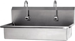 SANI-LAV - 37" Long x 16-1/2" Wide Inside, 1 Compartment, Grade 304 Stainless Steel Hands Free Hand Sink - 16 Gauge, 40" Long x 20" Wide x 18" High Outside, 8" Deep - Makers Industrial Supply