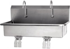 SANI-LAV - 37" Long x 16-1/2" Wide Inside, 1 Compartment, Grade 304 Stainless Steel Hands Free Hand Sink - 16 Gauge, 40" Long x 20" Wide x 18" High Outside, 8" Deep - Makers Industrial Supply