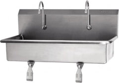 SANI-LAV - 37" Long x 16-1/2" Wide Inside, 1 Compartment, Grade 304 Stainless Steel Hands Free Hand Sink - 16 Gauge, 40" Long x 20" Wide x 18" High Outside, 8" Deep - Makers Industrial Supply