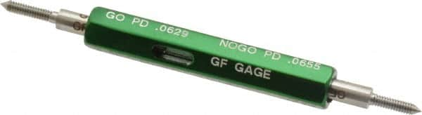 GF Gage - #1-64, Class 2B, Double End Plug Thread Go/No Go Gage - Hardened Tool Steel, Size 000 Handle Included - Makers Industrial Supply