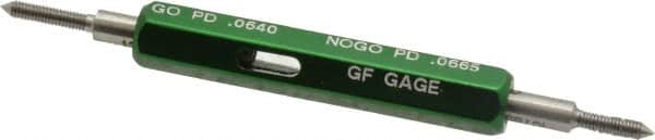 GF Gage - #1-72, Class 2B, Double End Plug Thread Go/No Go Gage - Hardened Tool Steel, Size 000 Handle Included - Makers Industrial Supply