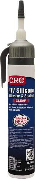 CRC - 8 oz Tube Clear RTV Silicone Gasket Sealant - -76 to 356°F Operating Temp, 24 hr Full Cure Time - Makers Industrial Supply