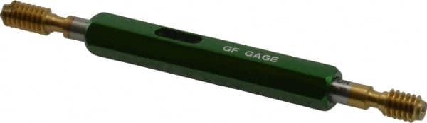 GF Gage - #12-24, Class 2B, Double End Plug Thread Go/No Go Gage - High Speed Steel, Size 0 Handle Included - Makers Industrial Supply