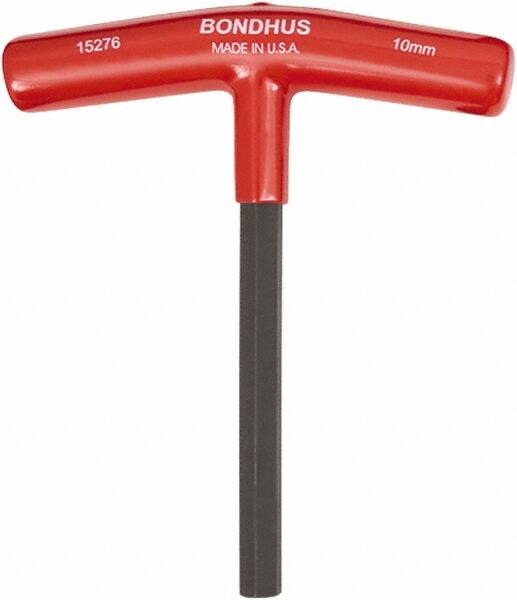 Bondhus - 10mm Hex, T-Handle Cushion Grip, Hex Key - 152mm OAL, Metric System of Measurement - Makers Industrial Supply