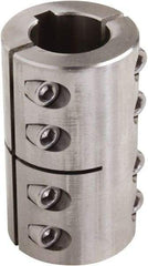 Climax Metal Products - 7/8" Inside x 1-5/8" Outside Diam, Two Piece Rigid Coupling with Keyway - 2-1/2" Long x 3/16" Keyway Width x 3/32" Keyway Depth - Makers Industrial Supply