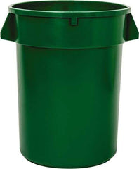 PRO-SOURCE - 32 Gal Green Round Trash Can - Polyethylene - Makers Industrial Supply