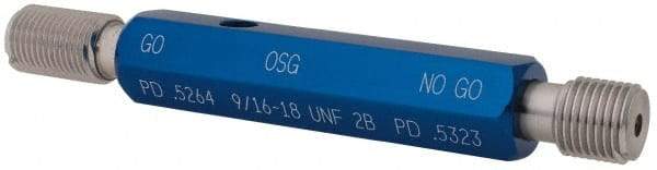 OSG - 9/16-18, Class 2B, Double End Plug Thread Go/No Go Gage - High Speed Steel, Handle Included - Makers Industrial Supply