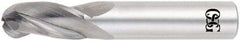 OSG - 5/16" Diam, 13/16" LOC, 3 Flute Solid Carbide Ball End Mill - TiAlN Finish, Single End, 2-1/2" OAL, 5/16" Shank Diam, Spiral Flute - Makers Industrial Supply