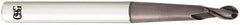 OSG - 3/32" Diam, 0.16" LOC, 2 Flute Solid Carbide Ball End Mill - TiAlN Finish, Single End, 3" OAL, 1/4" Shank Diam, Spiral Flute - Makers Industrial Supply