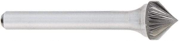 OSG - 1/4" Cut Diam, 1/4" Shank Diam, Cone Head Fluted Cut Burr - Carbide, Point End, 2" OAL - Makers Industrial Supply