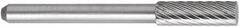 OSG - 5/32" Cut Diam, 1/8" Shank Diam, Cylinder with Radius Head Fluted Cut Burr - Carbide, Radius End, 1/2" LOC, 1-1/2" OAL - Makers Industrial Supply