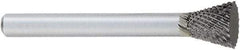 OSG - 5/8" Cut Diam, 1/4" Shank Diam, Inverted Cone Head Burr - Carbide, Flat End, 3/4" LOC, 2" OAL - Makers Industrial Supply