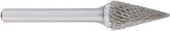 OSG - 3/8" Cut Diam, 1/4" Shank Diam, Cone Head Burr - Carbide, Point End, 5/8" LOC, 2" OAL - Makers Industrial Supply