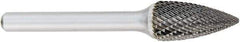 OSG - 5/8" Cut Diam, 1/4" Shank Diam, Tree Head Burr - Carbide, Point End, 1" LOC, 2" OAL - Makers Industrial Supply