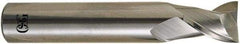 OSG - 11.5mm, 22mm LOC, 12mm Shank Diam, 75mm OAL, 2 Flute, Solid Carbide Square End Mill - Single End, Uncoated, Spiral Flute, 30° Helix, Right Hand Cut, Right Hand Flute, Series 8120 - Makers Industrial Supply