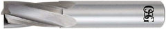 OSG - 5/8", 1-1/4" LOC, 5/8" Shank Diam, 3-1/2" OAL, 4 Flute, Solid Carbide Square End Mill - Single End, Uncoated, Spiral Flute, 15° Helix, Centercutting, Right Hand Cut, Right Hand Flute, Series 409 - Makers Industrial Supply