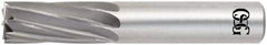 OSG - 3/8", 1" LOC, 3/8" Shank Diam, 2-1/2" OAL, 8 Flute, Solid Carbide Square End Mill - Single End, Uncoated, Spiral Flute, 15° Helix, Centercutting, Right Hand Cut, Right Hand Flute, Series 408 - Makers Industrial Supply