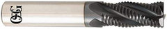 OSG - 1/2" Diam, 1-1/4" LOC, 4 Flute Solid Carbide Roughing Square End Mill - TiAlN Finish, 3" OAL, 1/2" Shank Diam, Single End, Centercutting, 30° Helix - Makers Industrial Supply