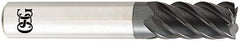 OSG - 8mm, 21mm LOC, 8mm Shank Diam, 64mm OAL, 5 Flute, Solid Carbide Square End Mill - Single End, TiAlN Finish, Spiral Flute, 45° Helix, Centercutting, Right Hand Cut, Right Hand Flute, Series HP455 - Makers Industrial Supply