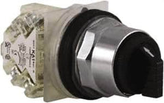 Square D - 30mm Mount Hole, 3 Position, Selector Switch Only - Black, Maintained (MA), Nonilluminated - Makers Industrial Supply